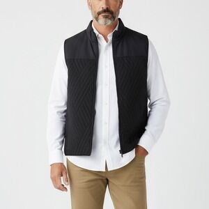 Vince Camuto Mens Black Quilted Puffer Vest‎ Full Zip Stand Collar XL